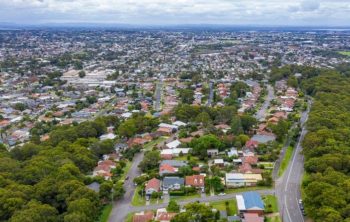 Bird's eye view of Adamstown Heights