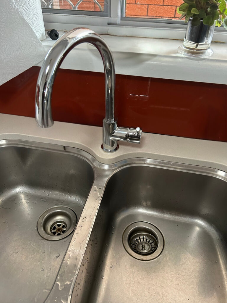 A kitchen tap recently repaired by local newcastle plumbers