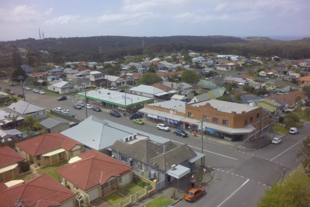 Aerial drone shot of Kahibah
