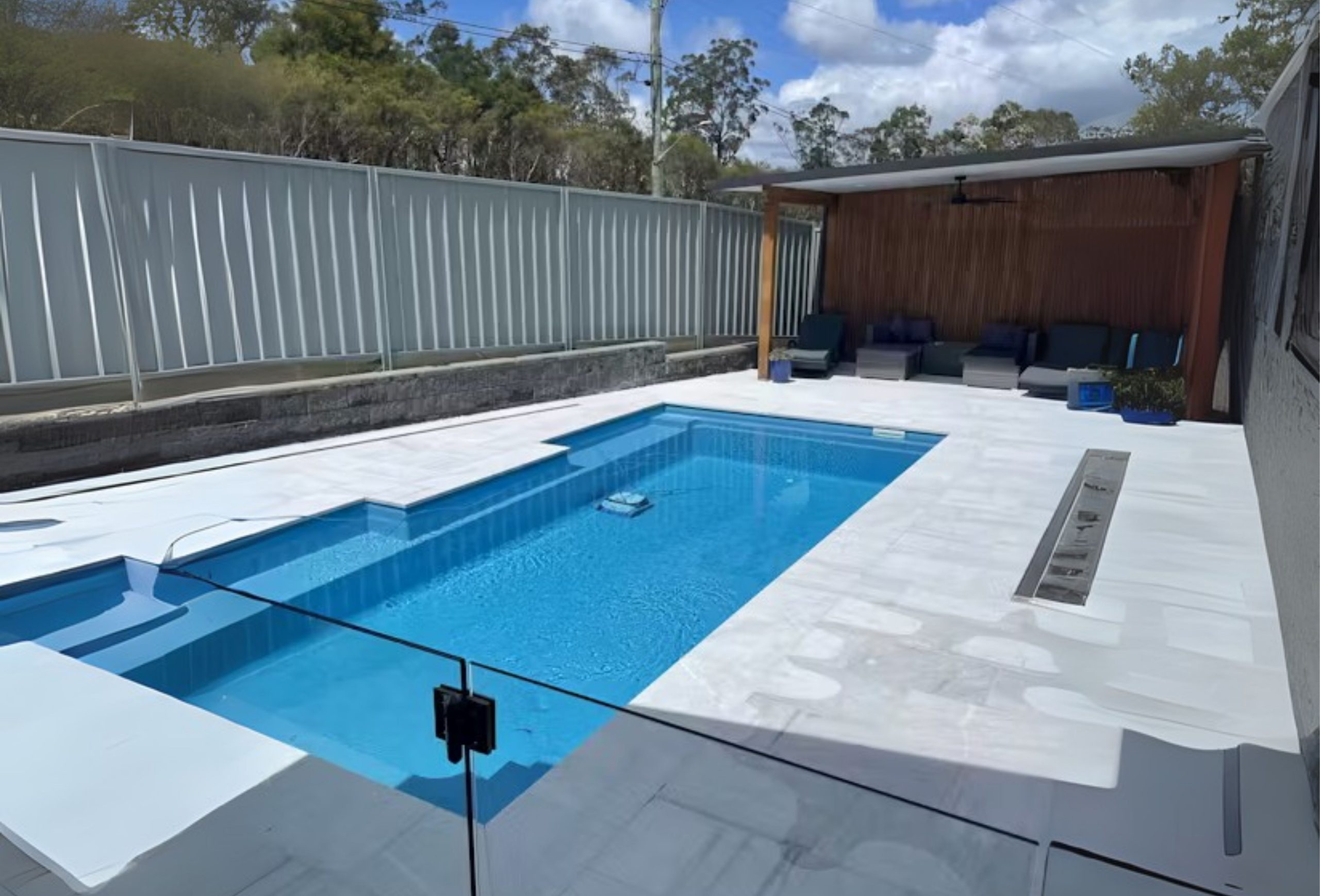 A leaking pool in Newcastle NSW that has recently been repaired