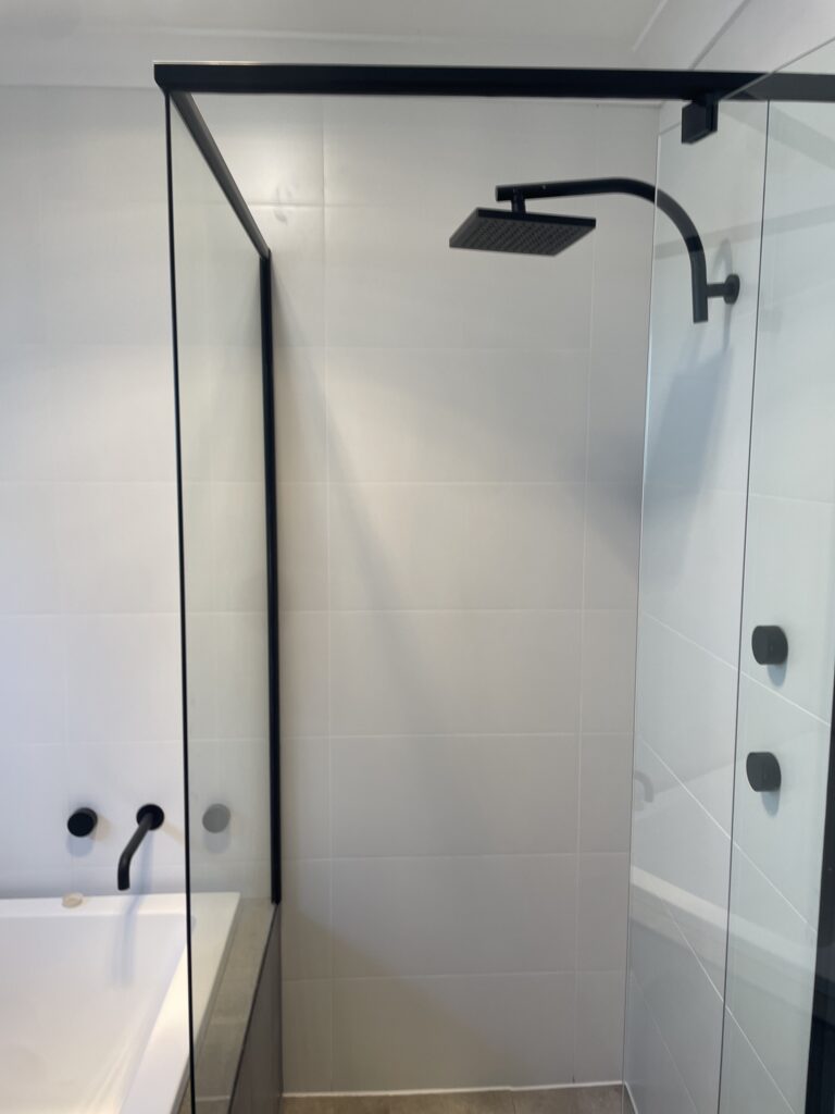 A new showerhead installed by local newcastle plumbers
