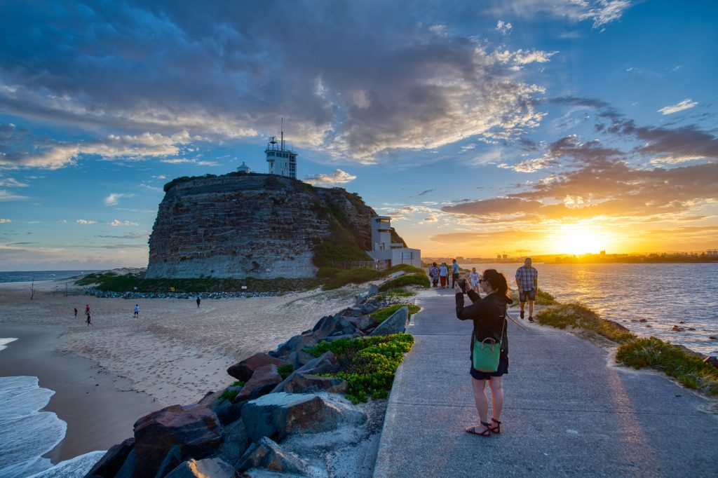 Great view of Sunset as we walked along the Breakwall at Nobbys Beach, Newcastle