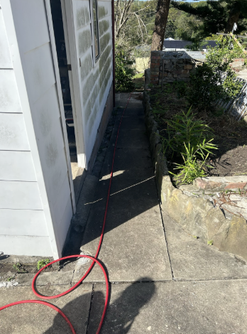 Sewer trench restored in garden