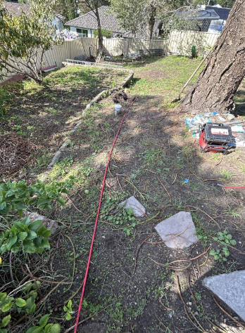 Excavation trench for sewer renewal