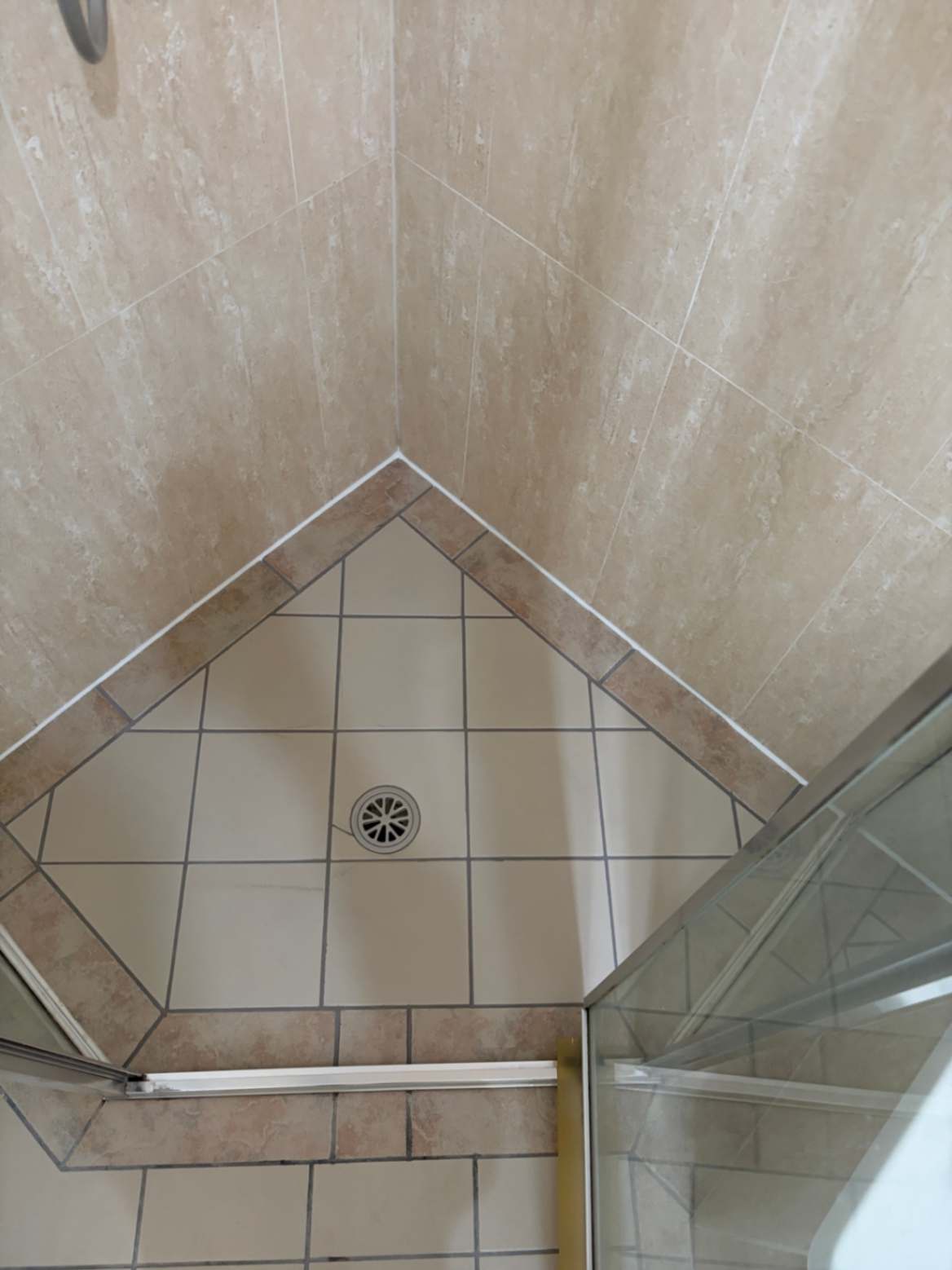 Shower base fully repaired with no water escaping