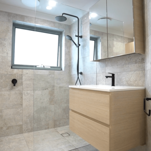 A recently renovated bathroom in Newcastle